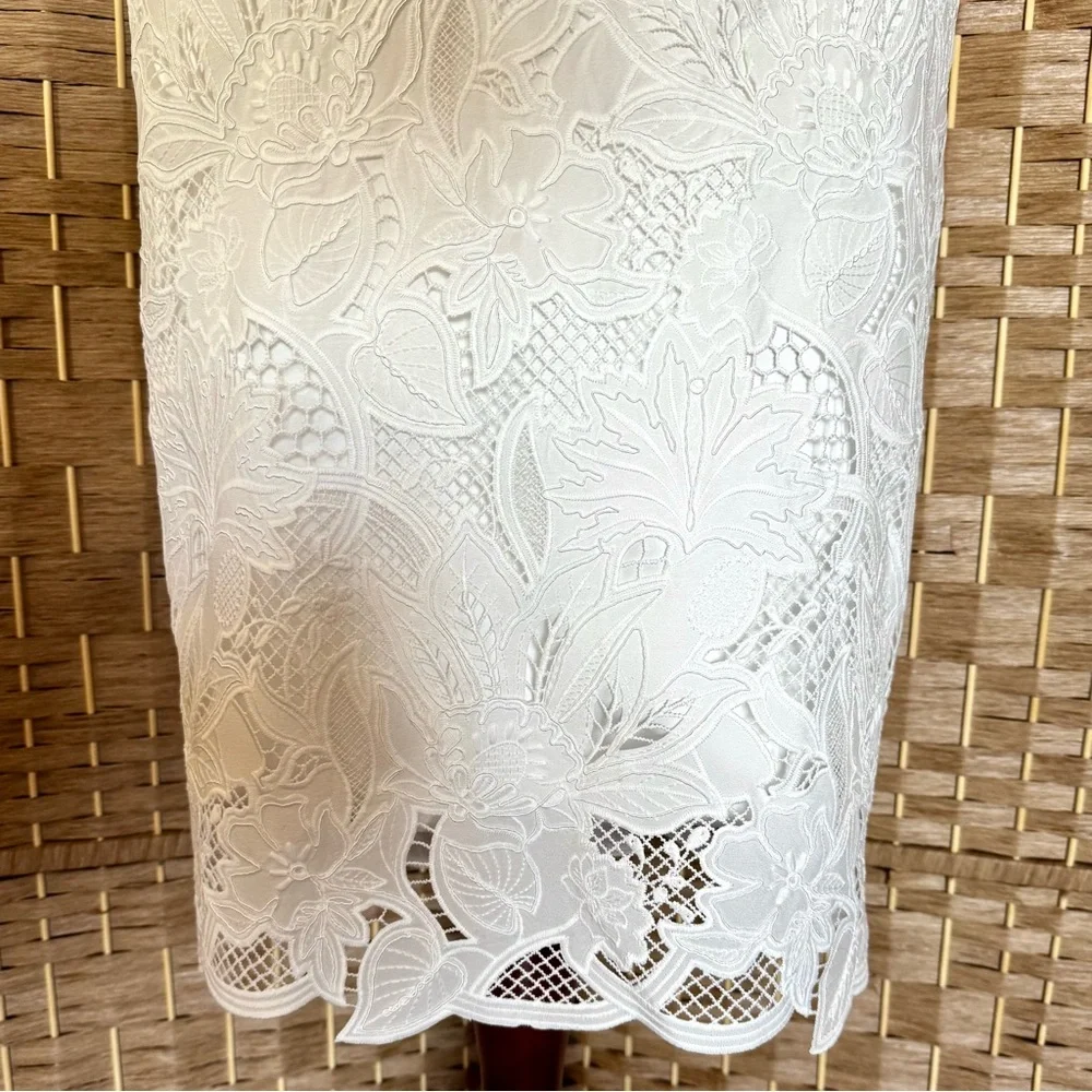Luxe Kobi Halperin Nala white lace pencil skirt 8 - Picture 4 of 12